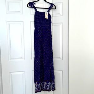 Band of Gypsies royal blue printed maxi dress size small $54